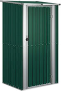 Geräteschuppen vidaXL, Gartenhaus Schuppen Gerätehaus Lagerschuppen Gartenschrank Pultdach Garten Grün 118,5x97x209,5 cm Verzinkter Stahl