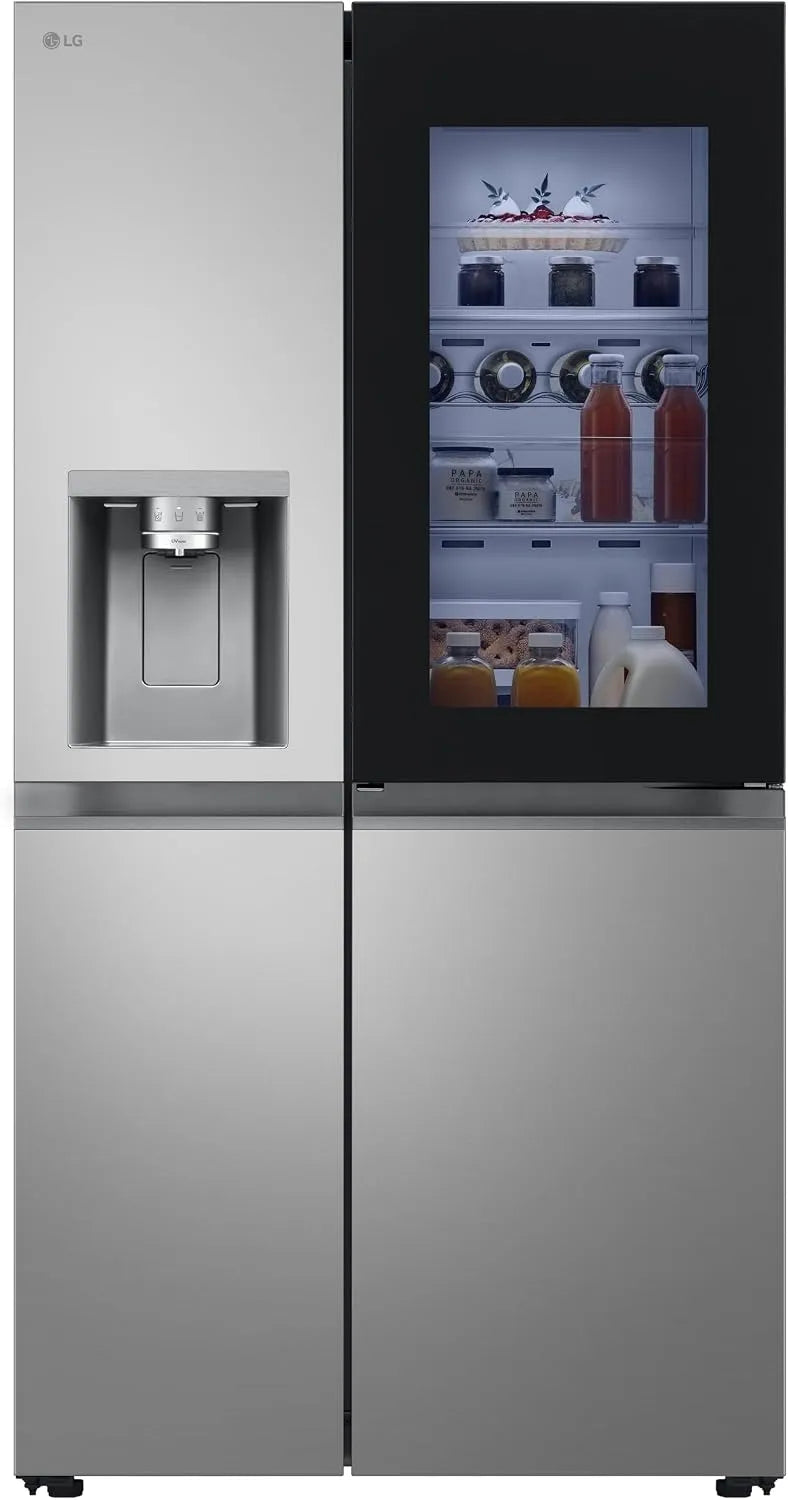 LG Modell GSXE81PYBD, Total No Frost, 91,3 cm breit, Side by Side mit Wassertank, silber, InstaView