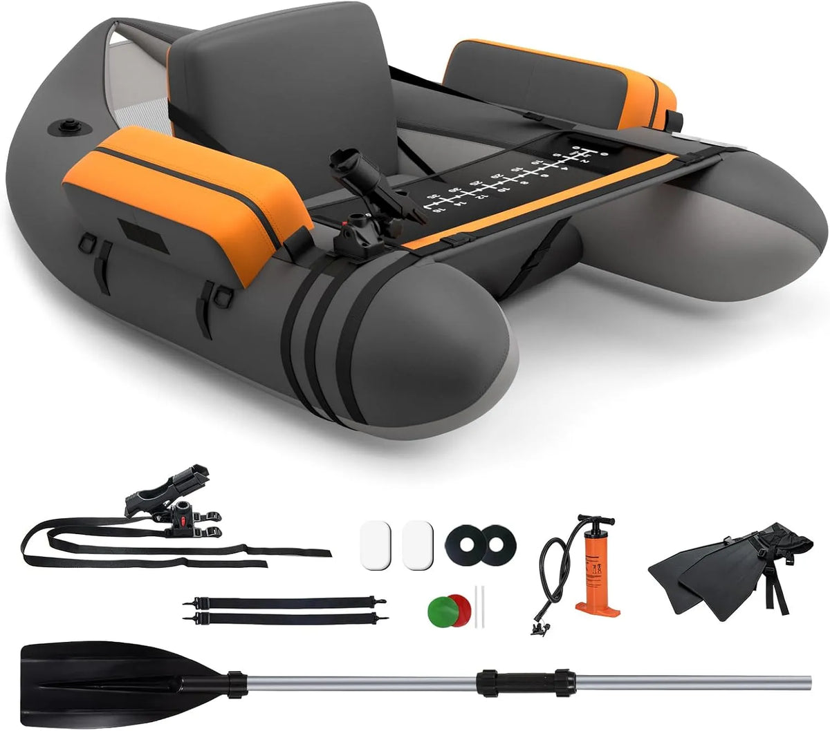 Pumpe, Gewicht 150 kg Belastbar, Maße 135 x 109 x 54cm, FANTASK Aufbelasbares Schlauchboot, Fischerboot mit, Paddel, Gurte
