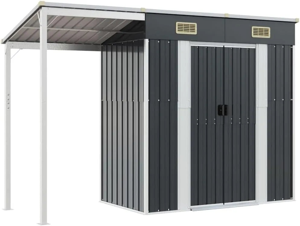 Gerätehaus Gartenhütte Gerätehäuser, Fahrradunterstand Gartenschrank Storage Shed Wetterfest Schuppen Garten Anthrazit