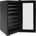 Kühlschrank, 32 Flaschen mit Glastür 12-18℃ Getränkekühlschrank, Fassungsvermögen 78L Wein mit LED Licht für Rotwein Bier Champagner, Weinkühlschrank