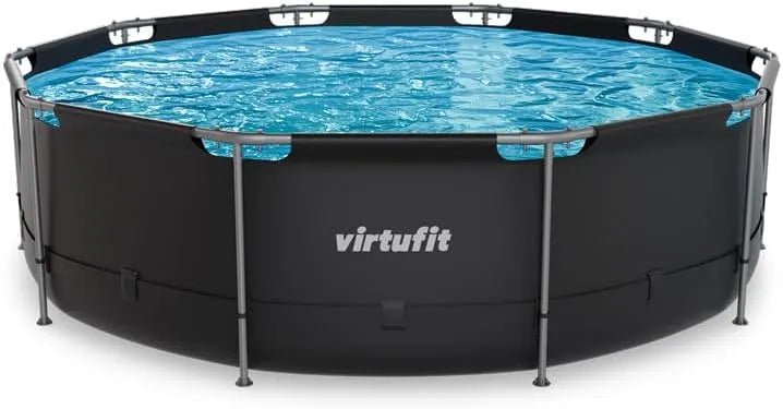Pool VirtuFit Rundes Frame, Breite 244 cm, Rahmen, Einfach aufzubauen, Inklusive Filterpumpe und Kartusche, Schnelle Installation