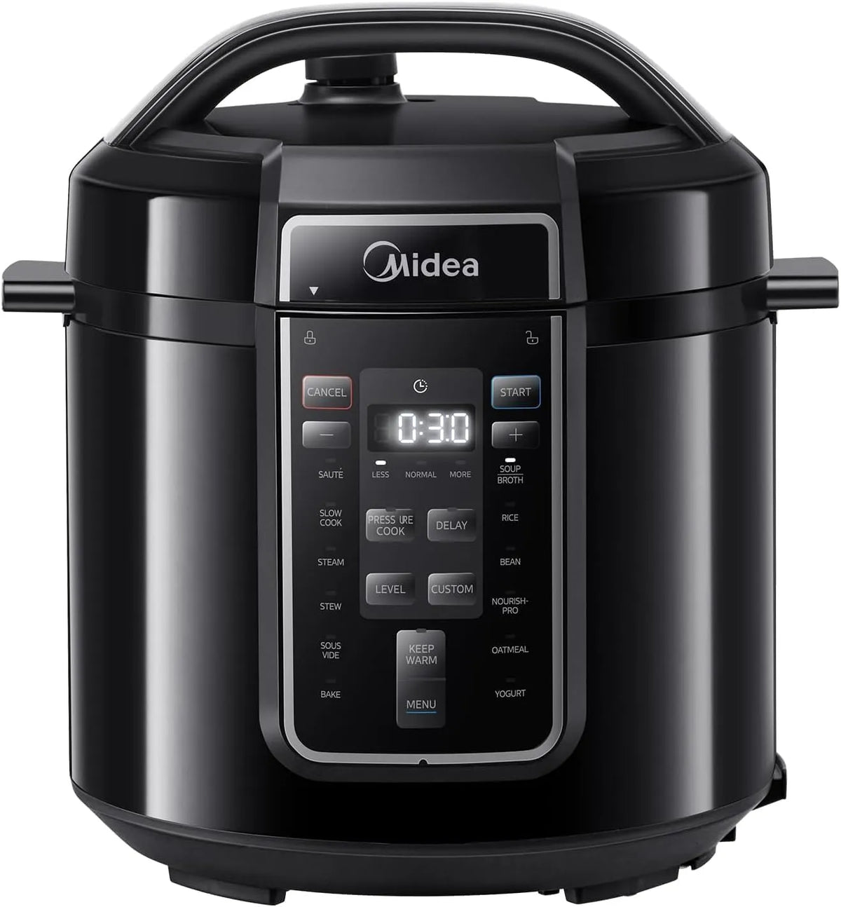 Midea Elektrischer Schnellkochtopf 6L, 9-in-1 Multikocher mit 14 Funktionen, Fassungsvermögen 6L, Joghurtbereiter, Reiskocher, Slow Cooker, Sous Vide
