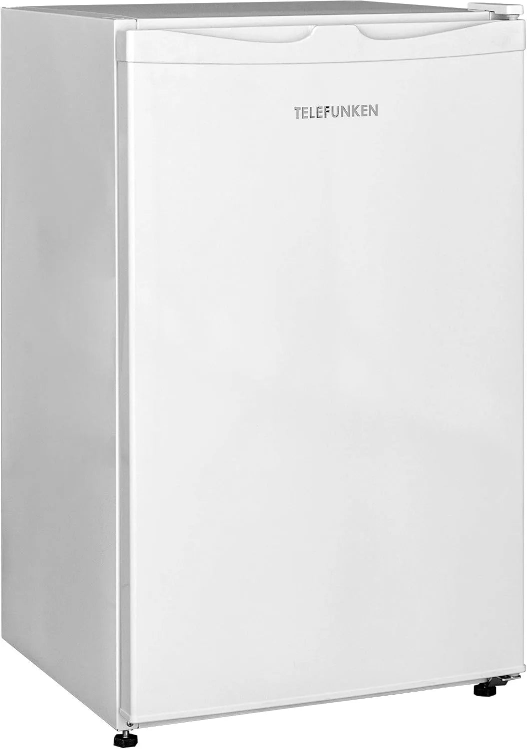 Telefunken Kühlschrank CF-31-121-W, Fassungsvermögen 90 L Gesamt-Nutzinhalt, klein mit Gemüsefach & 3 Ablagen, ohne Gefrierfach, Temperaturregelung