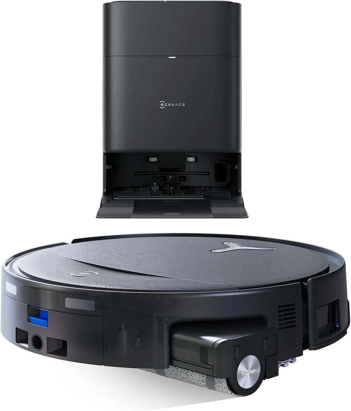 Ecovacs Saugroboter T80S, OZMO Roller 2.0, ZeroTangle 3.0, Triple Lift, Heißwasser-Moppwäsche bei, dunkel in Schwarz, Roboterstaubsauger 24.800 Pa