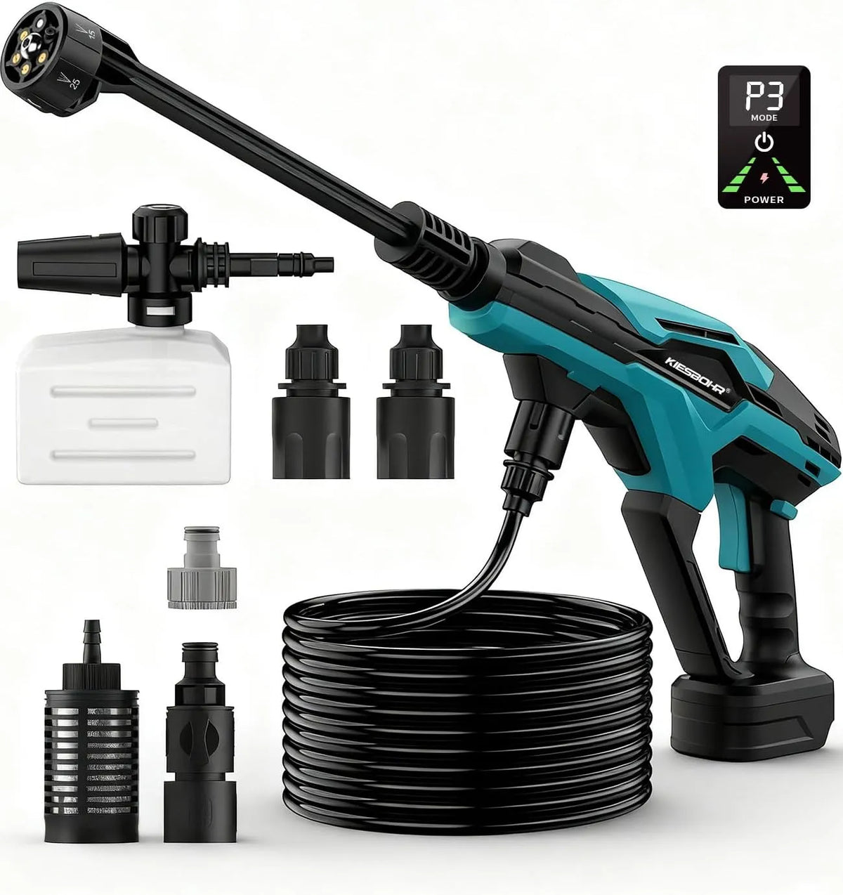 Makita Modell, Akku Druckreinigerpistole Kompatibel mit 18V Akku CSP01, Tatsächlicher Druck 35 Bar Akku Druckreiniger 4L, Fassungsvermögen 4L, 4L/min