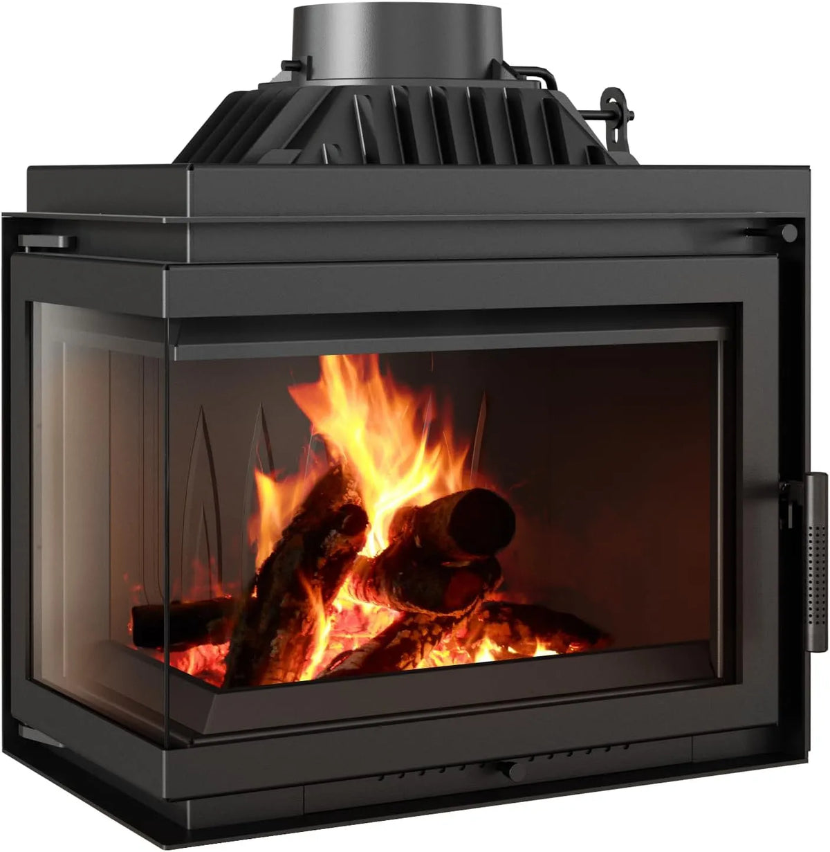 Kamineinsatz KRATKI, Simple, Leistung 8 kW Holzofen-Einsatz mit seitlicher Verglasung, Maße 70,1 x 60 x 36 cm, Energieeffizienzklasse A