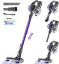 Staubsauger 40000Pa/450W Akku, Leistung 450W Kabellos Mit 1,6L Staubbehälter, Anti Tangle Bürste, Tierhaare, 50 Min Laufzeit für Teppich, Hartboden
