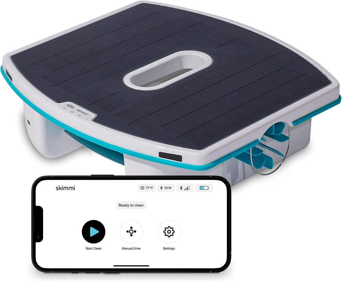 Pool Dolphin Skimmi Solar, Solaraufladung, Skimmer Bluetooth, Reinigung der Wasseroberfläche mit intelligenten Sensoren, App-Steuerung