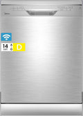 Midea Geschirrspüler 3.60N, 47 dB, 14 Maßgedecke, Unterbaufähig, Inox, 60cm in freistehender Ausführung, SF PRO Spülmaschine mit WLAN