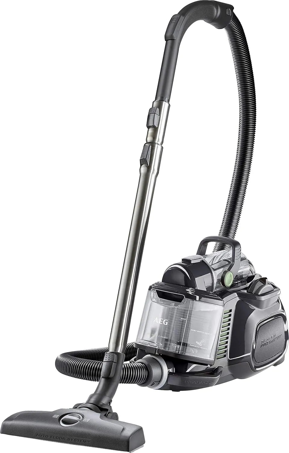 AEG Staubsauger LX7-2-ÖKOX, Fassungsvermögen 1,4 l Staubbehälter, 55% Recyclingmaterial, 750 Watt, 9 m Aktionsradius, ohne Beutel, grün, in Schwarz