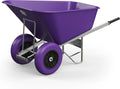 Reifen, Schubkarre 200 Liter Kunststoff Schubkarre mit pannensicheren Twin Slim Lila, Ideal für Reiter, Landwirte, Gärtner
