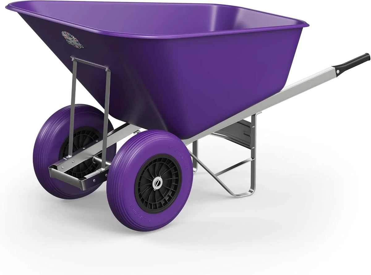 Reifen, Schubkarre 200 Liter Kunststoff Schubkarre mit pannensicheren Twin Slim Lila, Ideal für Reiter, Landwirte, Gärtner