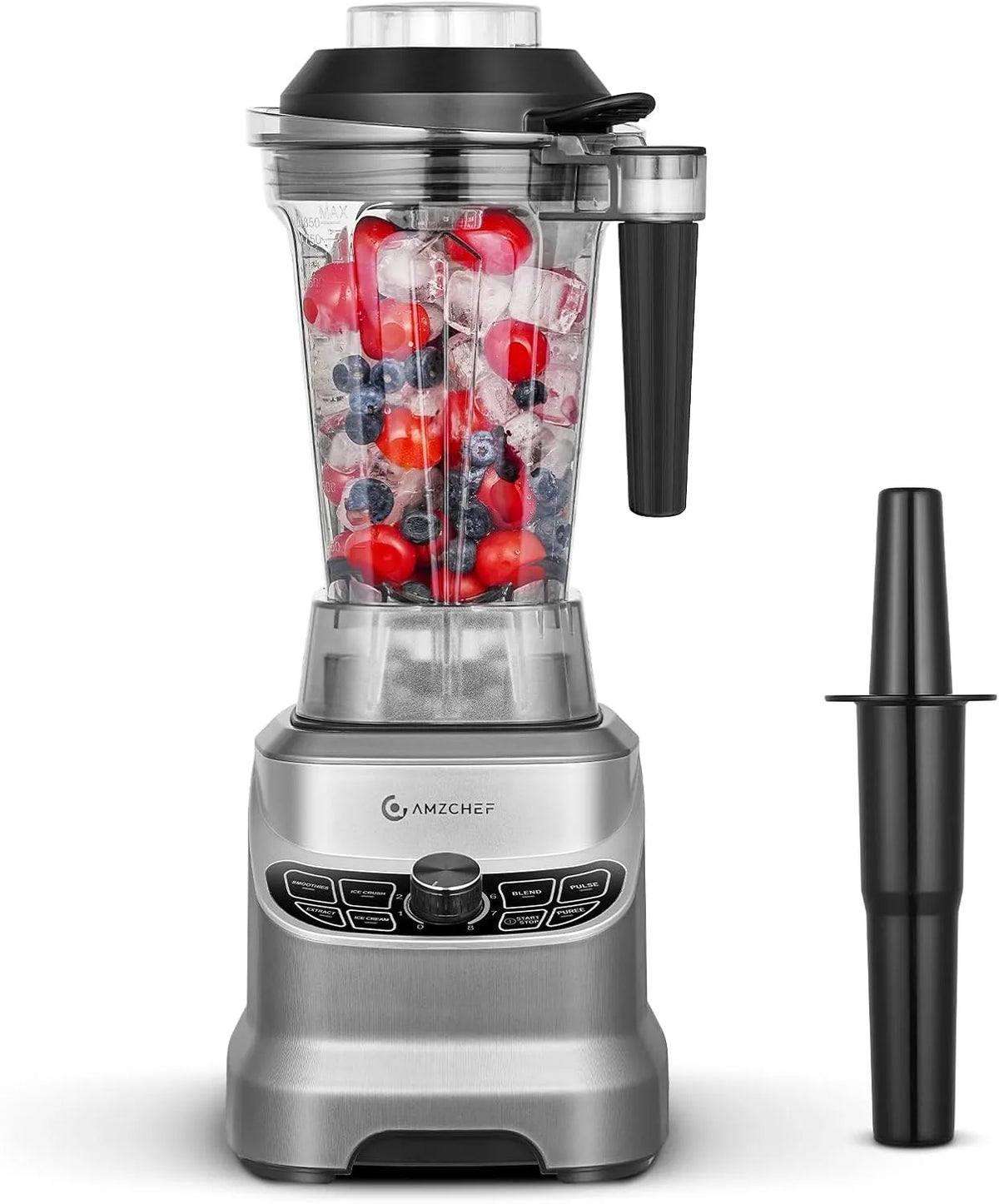 Standmixer AMZCHEF Professioneller, mit 8 Einstellbaren Geschwindigkeiten, Fassungsvermögen 1,85 L Blender für Shakes, Smoothies, Eiscrushen