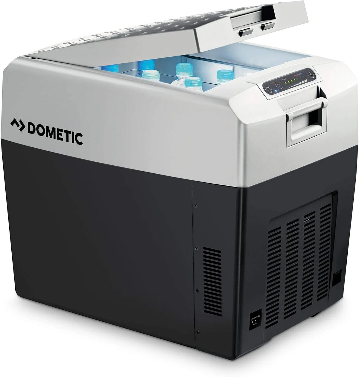 Kühlbox TCX 35, Fassungsvermögen 33 Liter, tragbar elektrische, Boot, Farbe Grau, 12/24 V und 230 V für Auto, DOMETIC Tropicool, LKW