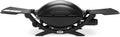 Gasgrill Q2000 53010079 Weber, 54 x 39cm Grillfäche, 1 Brenner, 2-geteilter porzellanemaillierter Guss-Grillrost, portabler BBQ Grill, in Schwarz