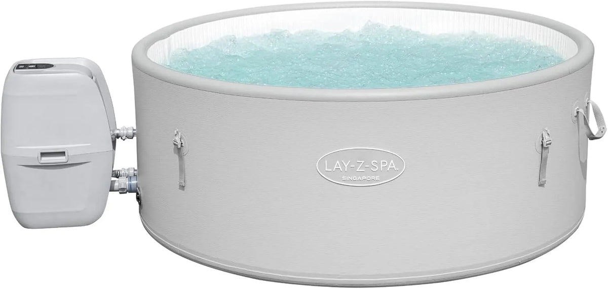 Bestway Whirlpool LAY-Z-SPA Vancouver AirJet Plus WiFi, mit App-Steuerung, Stein-Optik, Maße 155 x 60 cm, 3-5 Personen, rund