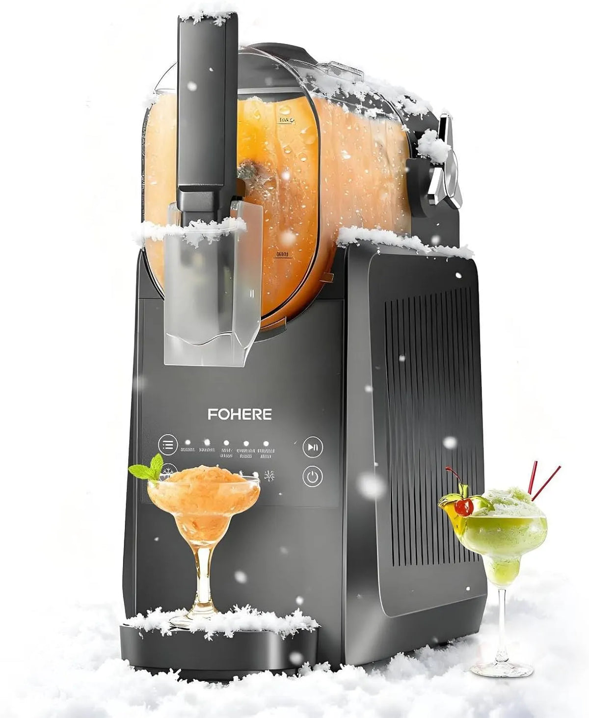 FOHERE Slush-Maschine, Fassungsvermögen 2,6L Slushie Machine mit 5 smarten Programmen, Slushy Machine für Zuhause, Ohne Eiswürfel & Selbstreinigung