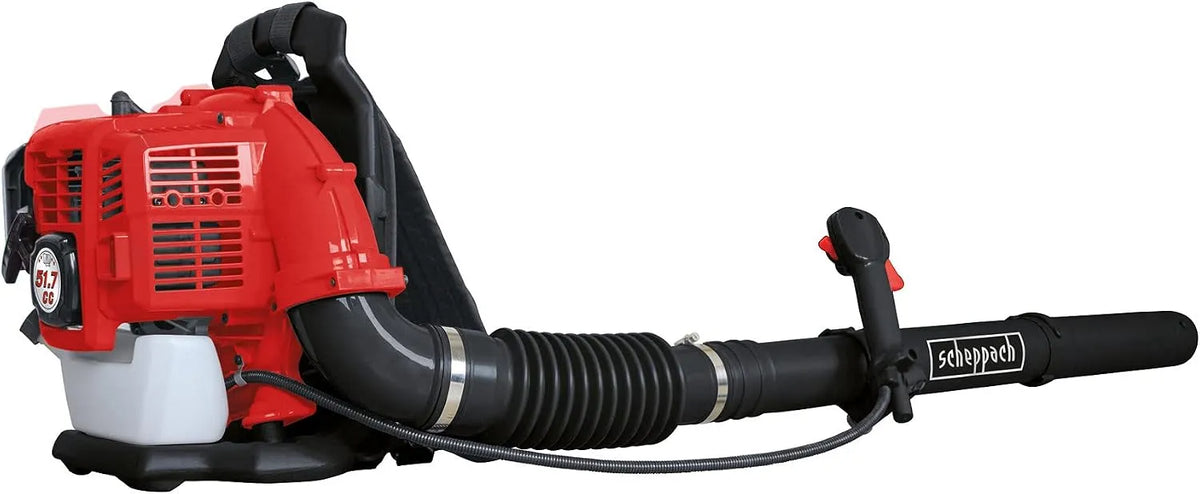 Scheppach Laubbläser LB5200BP 2-Takt-Benzinmotor, 51,7 cm³ 1400W, Luftgeschwindigkeit 295 km/h, rückentragbar, Anti-Vibrationssystem