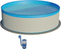 Pool, Stahlwandpool Set rund Arizona 350x90 cm, Stahl 0,3 mm weiß, Overlap