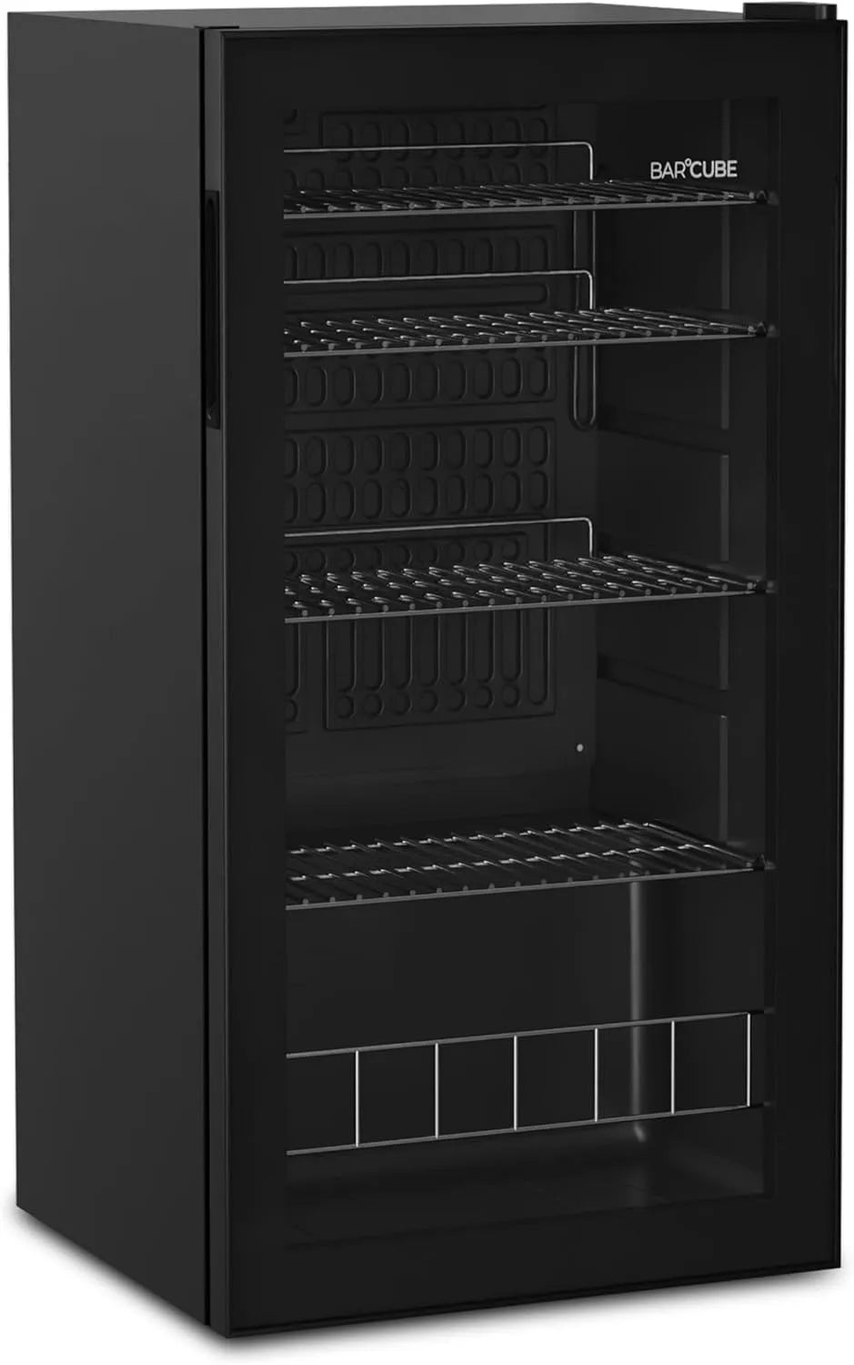 Kühlschrank, Kompakter Flaschenkühlschrank, Büro, Stilvoller mit Glastür, °CUBES Getränkekühlschrank 90L mit Glastür & 4 variablen Ablagen