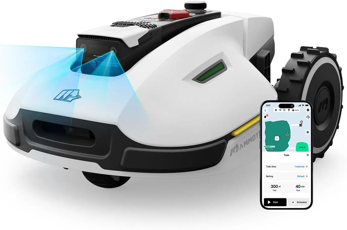 Rasenmäher YUKA 2000 M 4G-Modul, Max. 2400m², Auto-Kartierung,2000m², 50% Steigung, Keine RTK-Antenne, Intelligenter Roboter