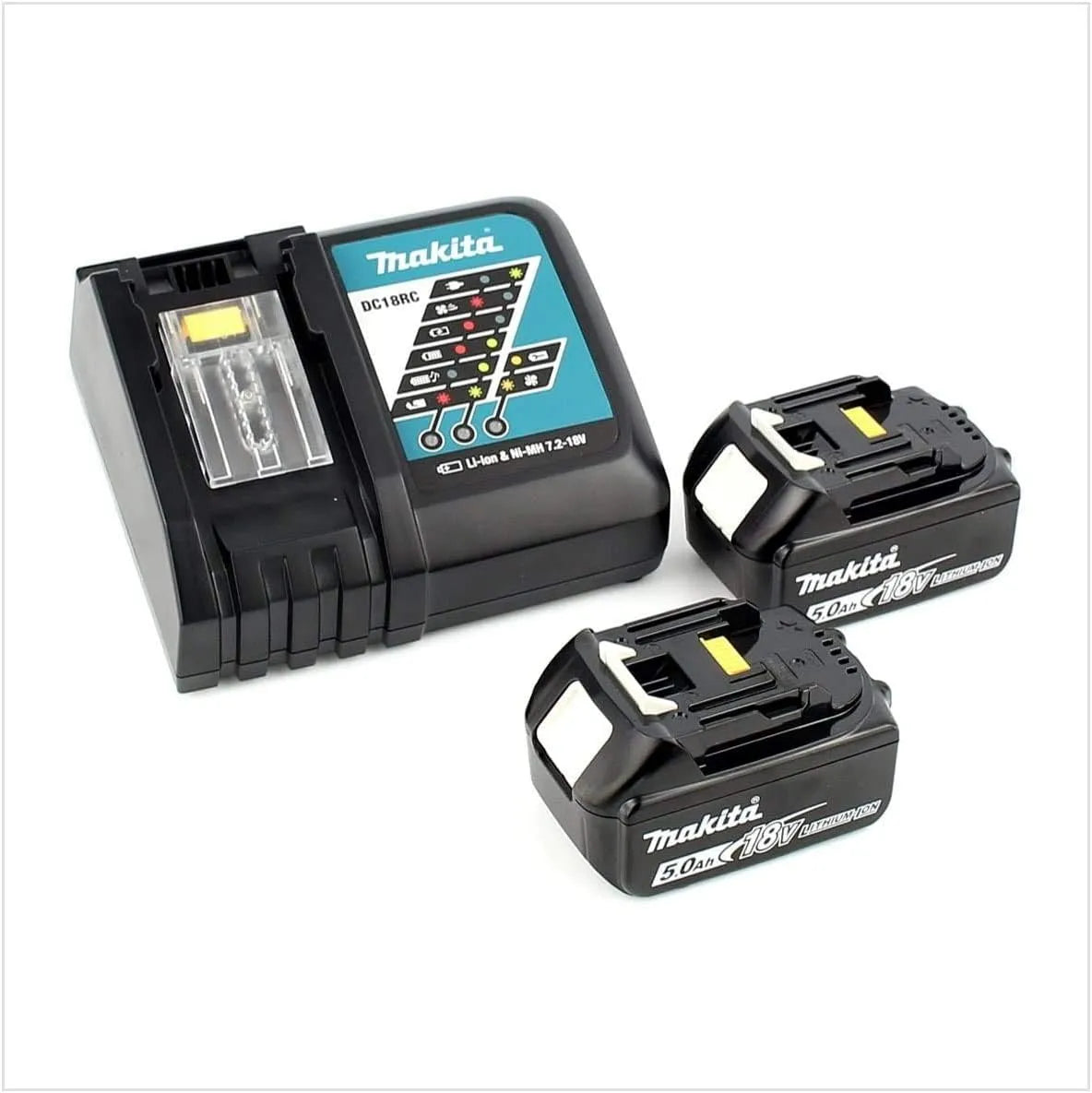 Makita Modell BL1850B DC18RC 197570-9, Power Source Kit Li 18V mit 2x Akku 5,0Ah + Ladegerät