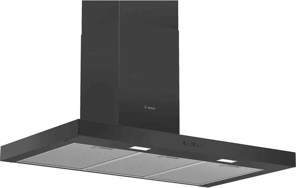 Bosch Dunstabzugshaube DWB96BC60, Drucktastenschalter, Wandesse Serie 2, zur Wandmontage 90cm breit, LED-Beleuchtung, in Schwarz, Metallfettfilter