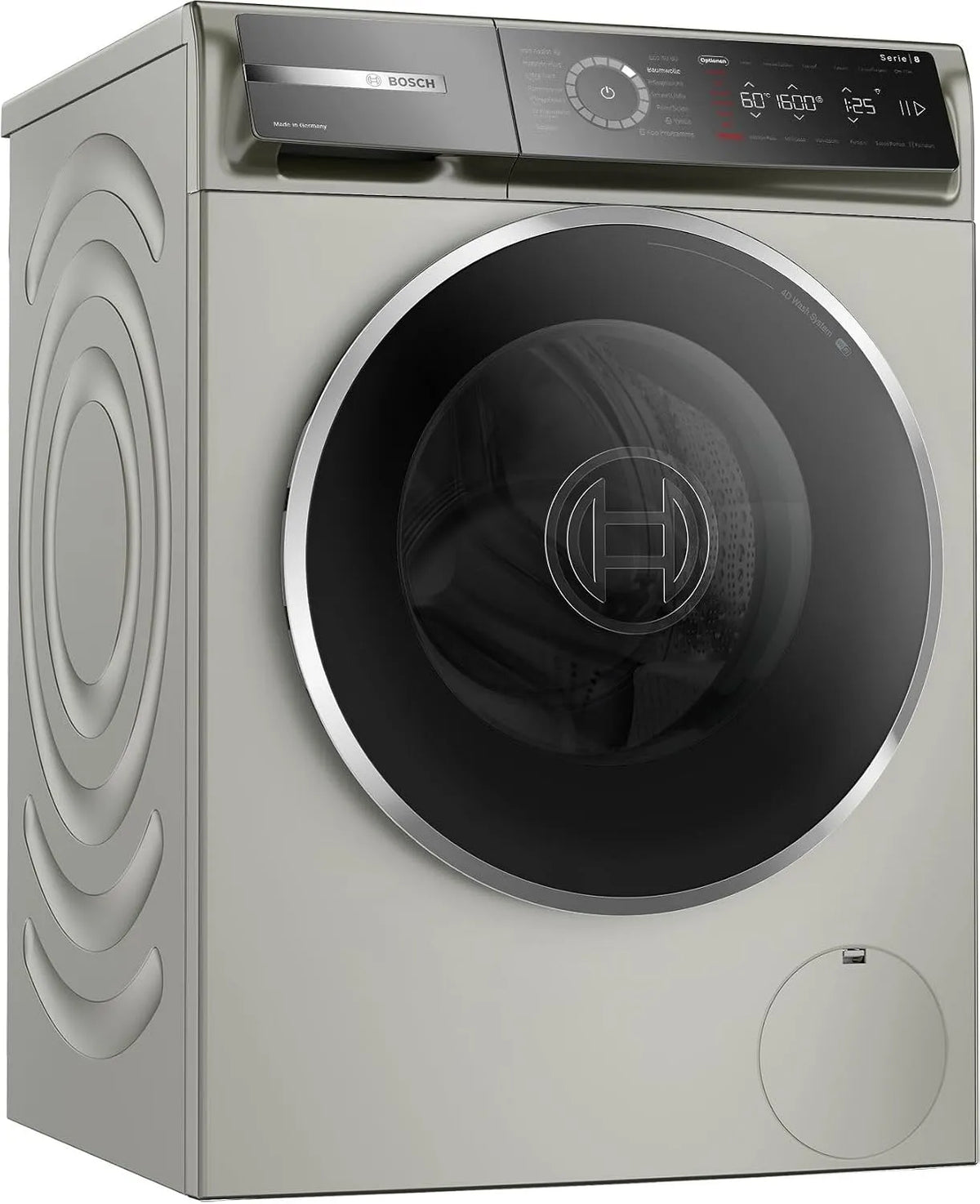 Bosch Waschmaschine WGB2560X1 1-10kg 1600, Serie 8, Smarte, UpM, Made in Germany, Maximale Energie- und Wasserersparnis, Fleckenautomatik, Iron Assist