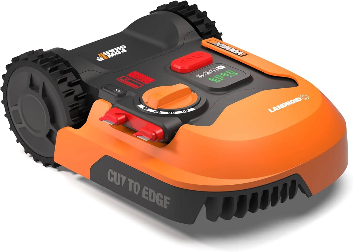 Worx Modell WR169E, 30-60 mm Schnitthöhe, Landroid Mähroboter mit Begrenzungskabel für Gärten bis 300m², 16 cm Schnittbreite, App Steuerung, WLAN