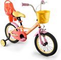 Fahrrad, RULLY Kinderfahrrad 12-16 Zoll für Mädchen 2-7 Jahre, 33-53 cm, Mädchenfahrrad mit Stützrädern, Rücktrittbremse und Regenbogen-Design.