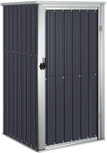 VidaXL Gartenschuppen, Anthrazit, Werkzeugaufbewahrung, Terrasse, Maße 88x89x159 cm, Verzinkter Stahl, Abschließbarer Außenschrank für Rasen & Garten