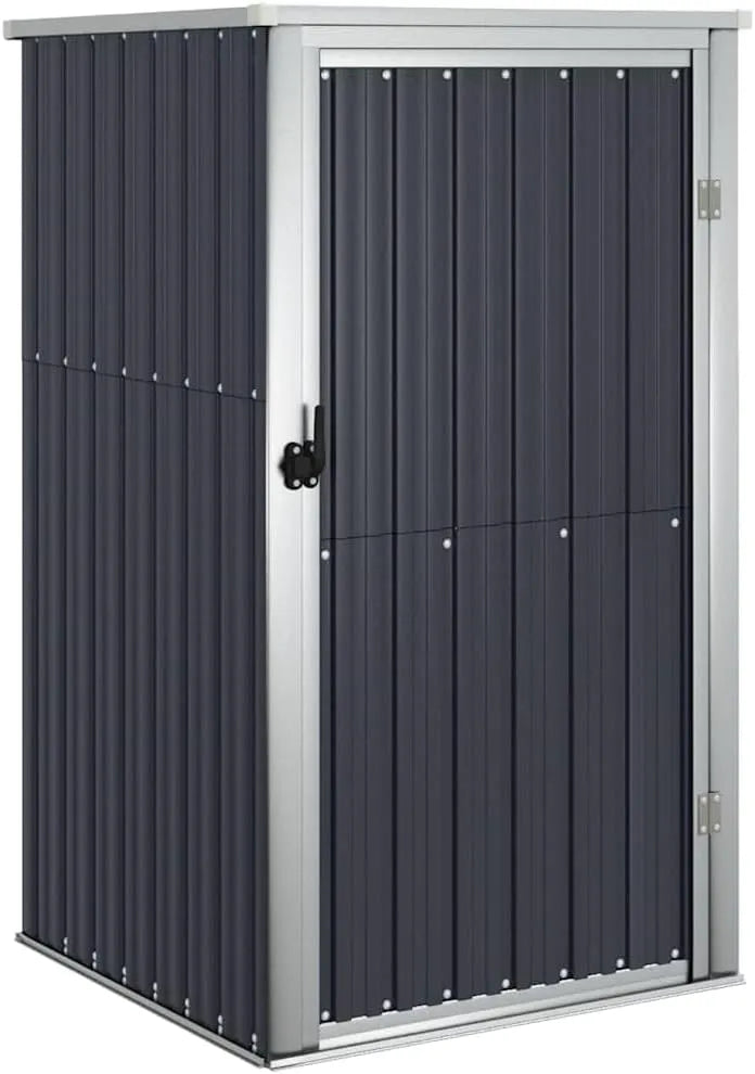 VidaXL Gartenschuppen, Anthrazit, Werkzeugaufbewahrung, Terrasse, Maße 88x89x159 cm, Verzinkter Stahl, Abschließbarer Außenschrank für Rasen & Garten