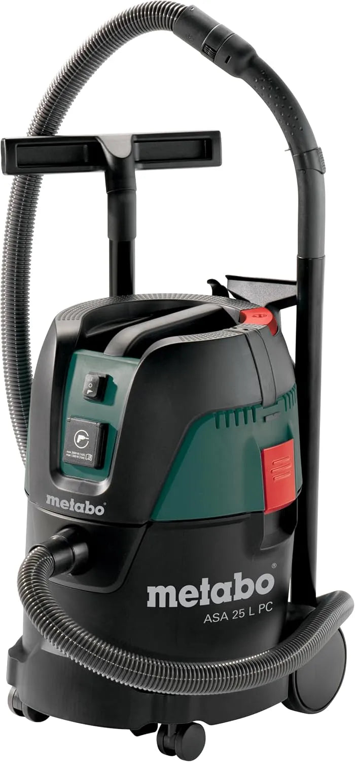 Metabo Nass-/Trockensauger ASA 25 L 602014000, 7,5 m Kabellänge, Allessauger PC, mit manueller Filterabreinigung