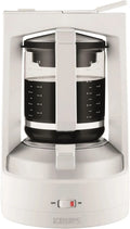 Krups Kaffeemaschine KM4682, Fassungsvermögen 1l Wasserbehälter, Filterkaffeemaschine T8, 850 Watt, 8-12 Tassen, beleuchteter Ein- Ausschalter, weiß