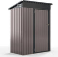 Gartenhaus Costway, 1,5 m³, Geräteschuppen abschließbar, Gartenhütte Gartenschuppen, Hellgrau, Maße 150 x 90,5 x 185 cm, Metall