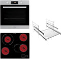 Backofen, Fassungsvermögen 71 L, 2-fach Teilauszug, Maxi Cooking silver, Privileg BAKO Turn&Cook 400 Einbau mit Glaskeramik-Kochfeld