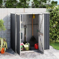 Gerätehaus LAPOOH, Gartenschuppen, Garden Shed, Gartenschrank, Lagerschuppen, Anthrazit 161x89x161 cm Verzinkter Stahl, Fahrradunterstand, Gartenbox