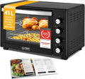 Backofen, Minibackofen 45L 2000W, Mini Pizzaofen Temperaturregelung bis 230°C & Antihaftbeschichtung, Miniofen 60 Min. Timer, 4 Einschubhöhen