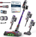 Staubsauger Akku, Leistung 600W, 58000Pa, 75Min, Laufzeit Kabellos mit Smart LED Display und Ladestation, Hartboden und Tierhaare