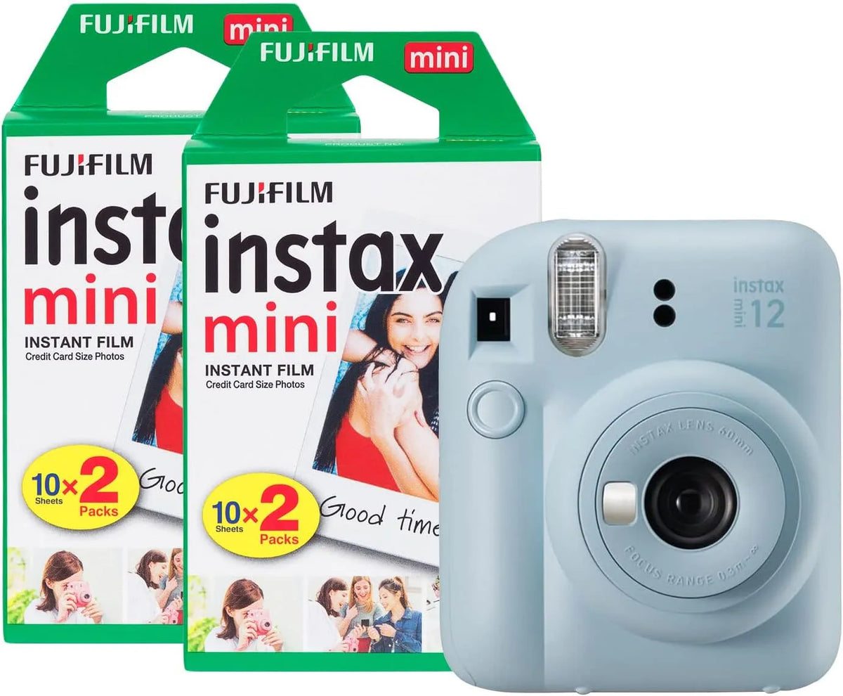 Fujifilm instax Mini 12 Sofortbildkamera mit 40 Aufnahmen, Pastellblau