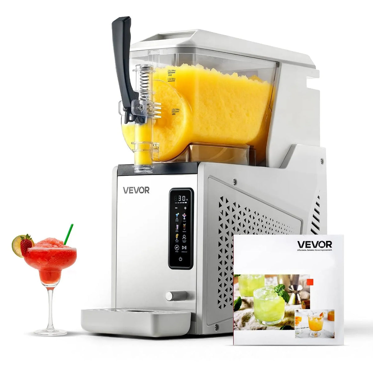 Vevor Slush-Maschine, 1 x 3 L, Slusheis Eisbereiter 350 W, Elektrische Margarita-Maschine mit Selbstreinigungsfunktion, kein Eis nötig