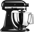 KitchenAid Küchenmaschine, Artisan, Fassungsvermögen 4.8 L, Teigknetmaschine mit 3 Zubehör und Schüssel aus Edelstahl, Onyx in Schwarz