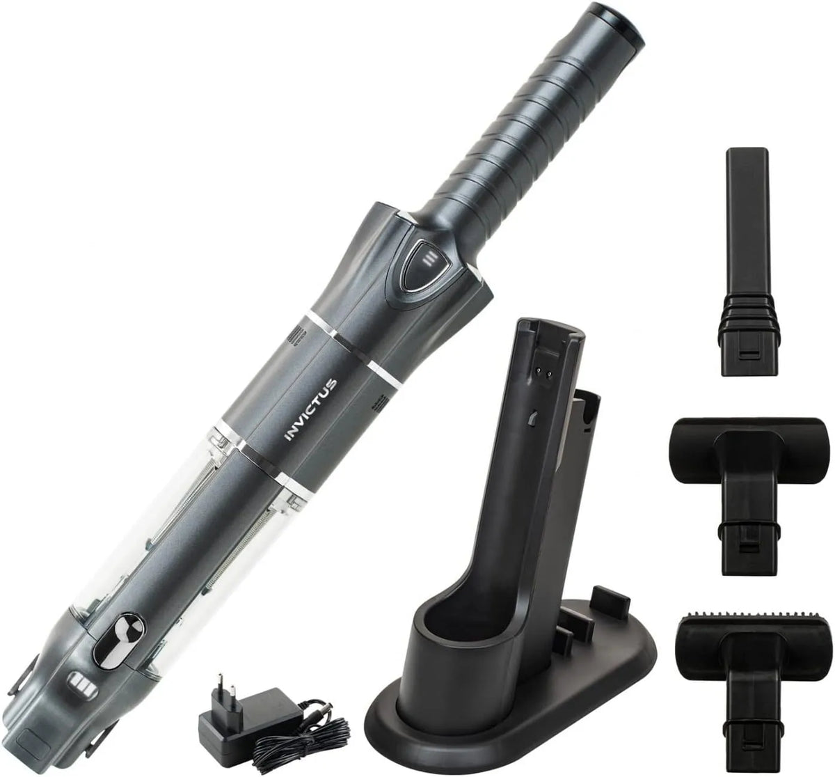 Bodenstaubsauger 3.0e, Genius Invictus ONE Handstaubsauger 11-TLG., Akkustaubsauger. Ultra leicht, kabellos, beutellos, für Haus und Auto, leise