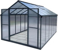 Gewächshaus Aluminium, für den Garten 8,23m² inklusive 238 x 361cm Fundament Doppeltür vielseitig nutzbar als Treibhaus, Frühbeet Aufzucht