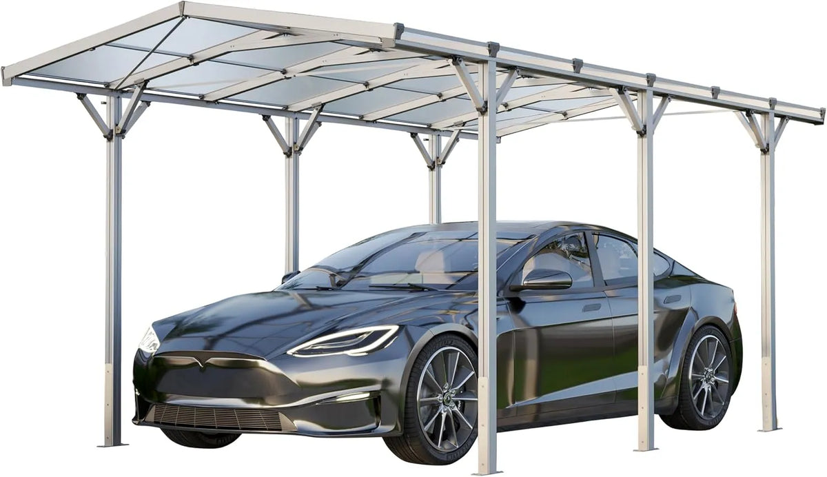 Carport GFP, 2,85x5,05m Auto Unterstand Aluminium Einzelcarport Schutzdach PKW