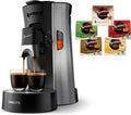 Philips Modell, Senseo Select Kaffeepadmaschine Bundle mit 66 Kaffeepads CSA250/10, 3 Kaffeespezialitäten, Fassungsvermögen 0,9L, Crema Plus