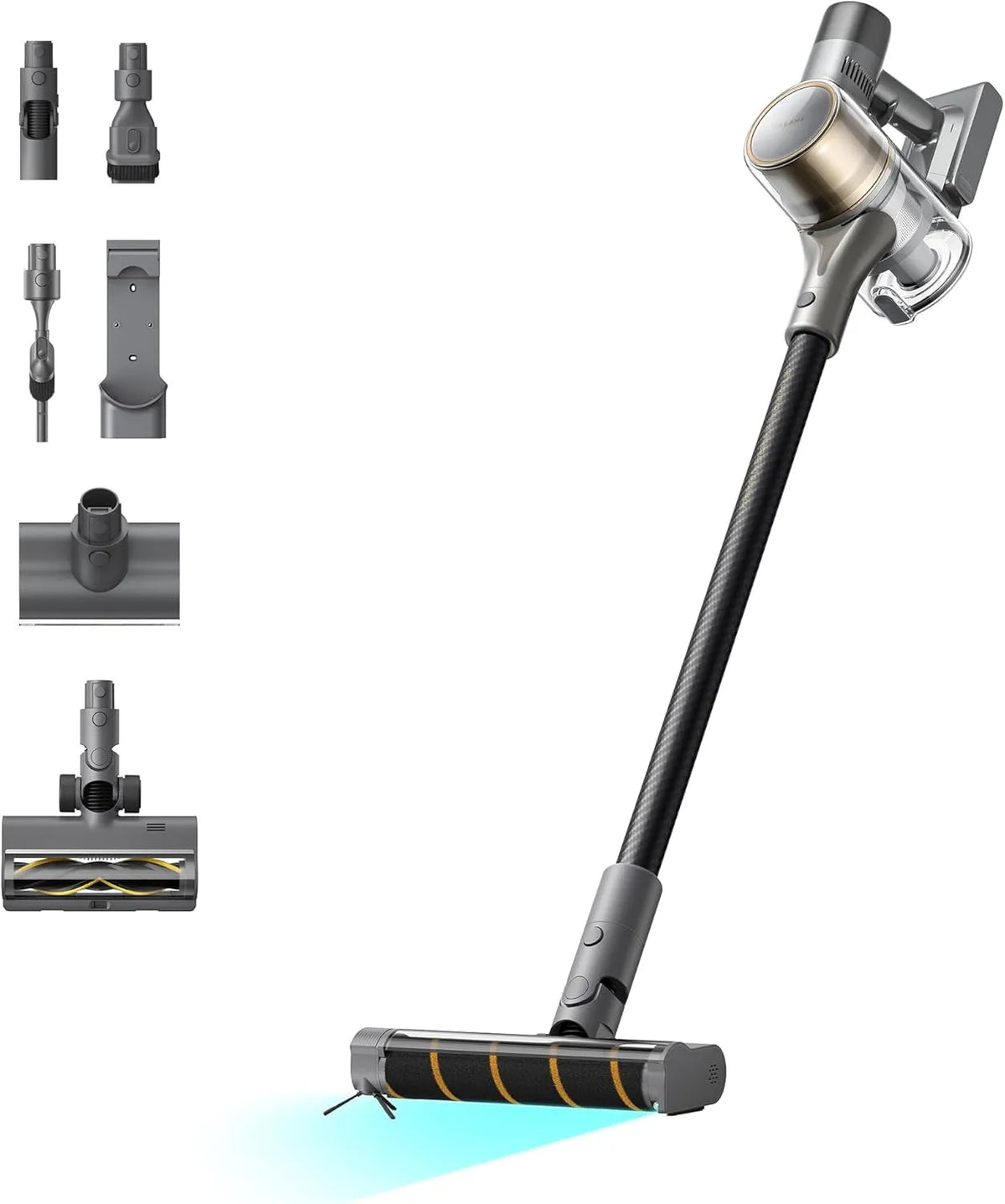Dreame Staubsauger, 22,000PA, 90 Min. maximale Laufzeit, für zahlreiche Flächen, ohne Verheddern, R30 Kabelloser, 190 AW Saugkraft, Seitenbürste