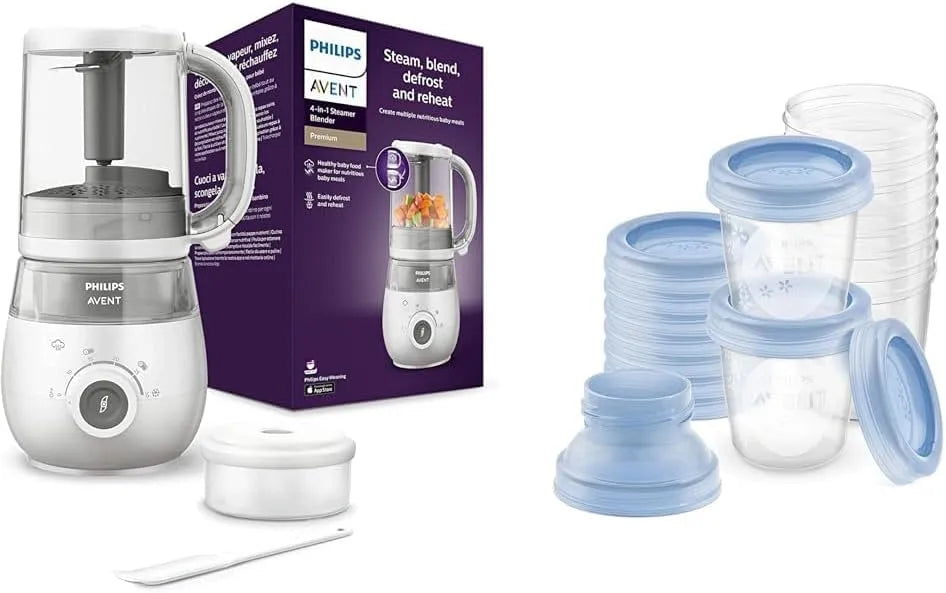 Philips Modell, Set aus AVENT 4-in-1 Dampfgarer mit Mixer SCF883/01 SCF618/10, Babynahrungszubereiter, spülmaschinenfest
