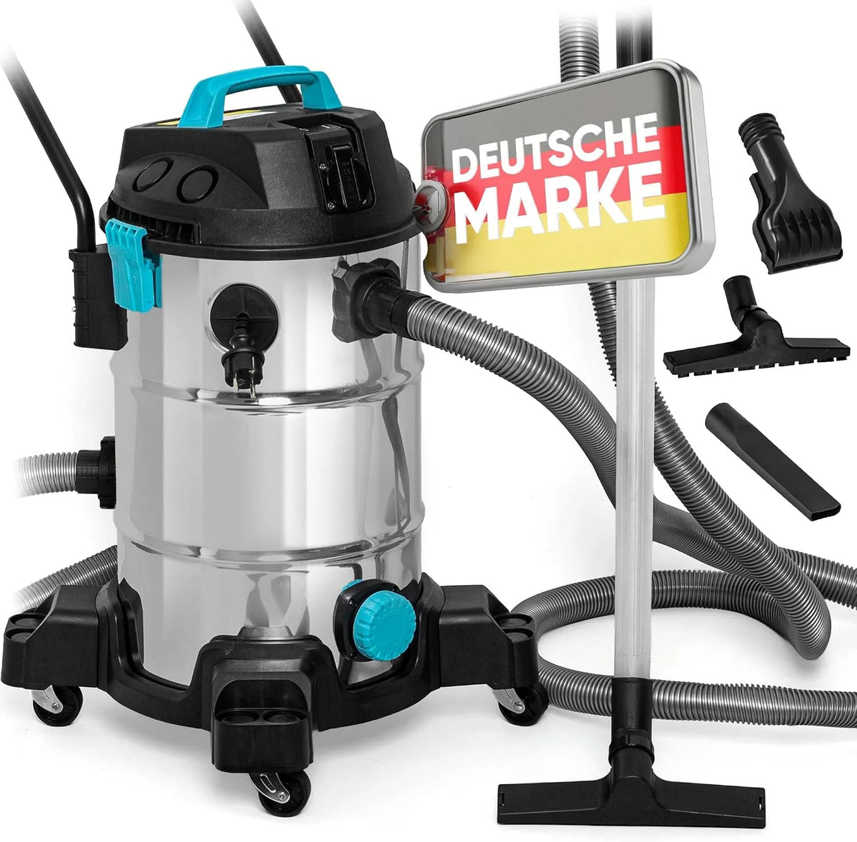 Pumpe, TEICHER Teichsauger Schlammsauger Groß, Teichschlammsauger mit Wasserrückführung, 1200 Watt Pumpsauger 35 Liter, Neues